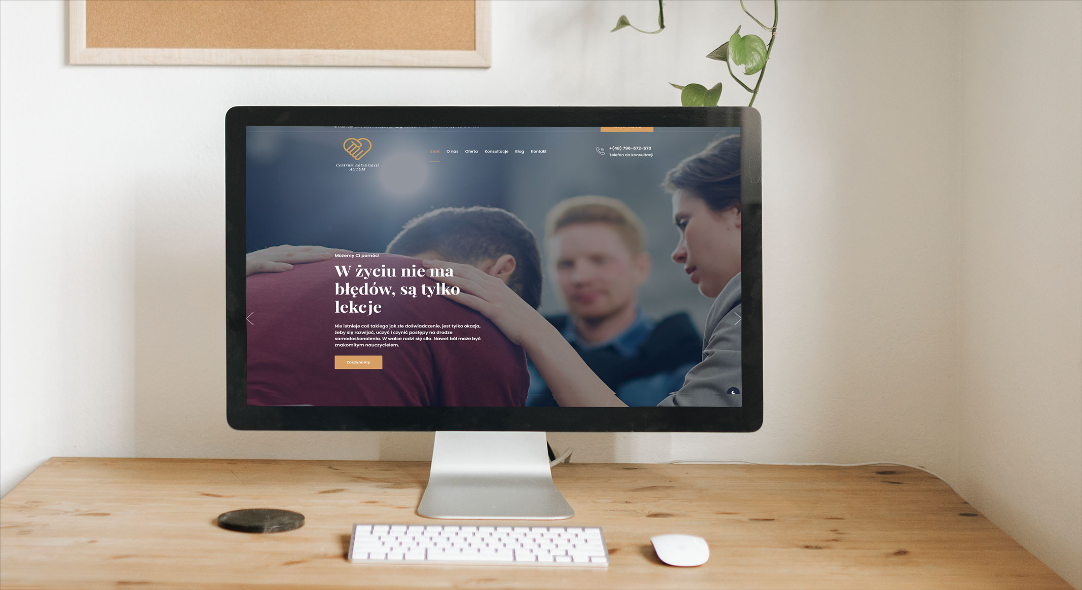 ACTUM - Centrum Aktywizacji – widok zrealizowanej strony internetowej 1