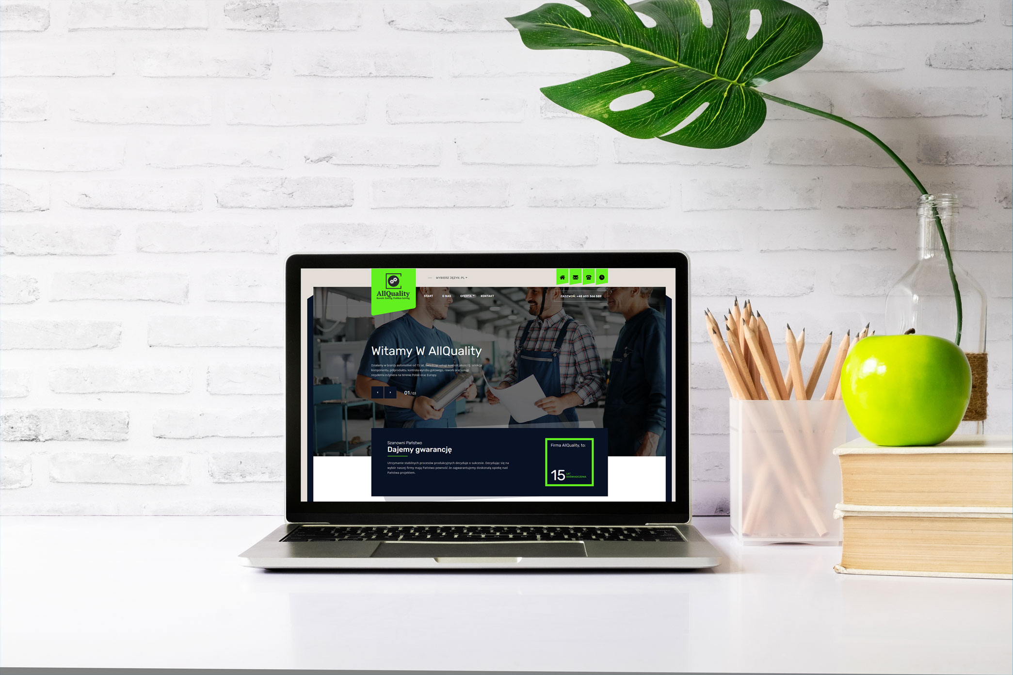 AllQuality - Rework, Solting, Problem Solving – widok zrealizowanej strony internetowej 1