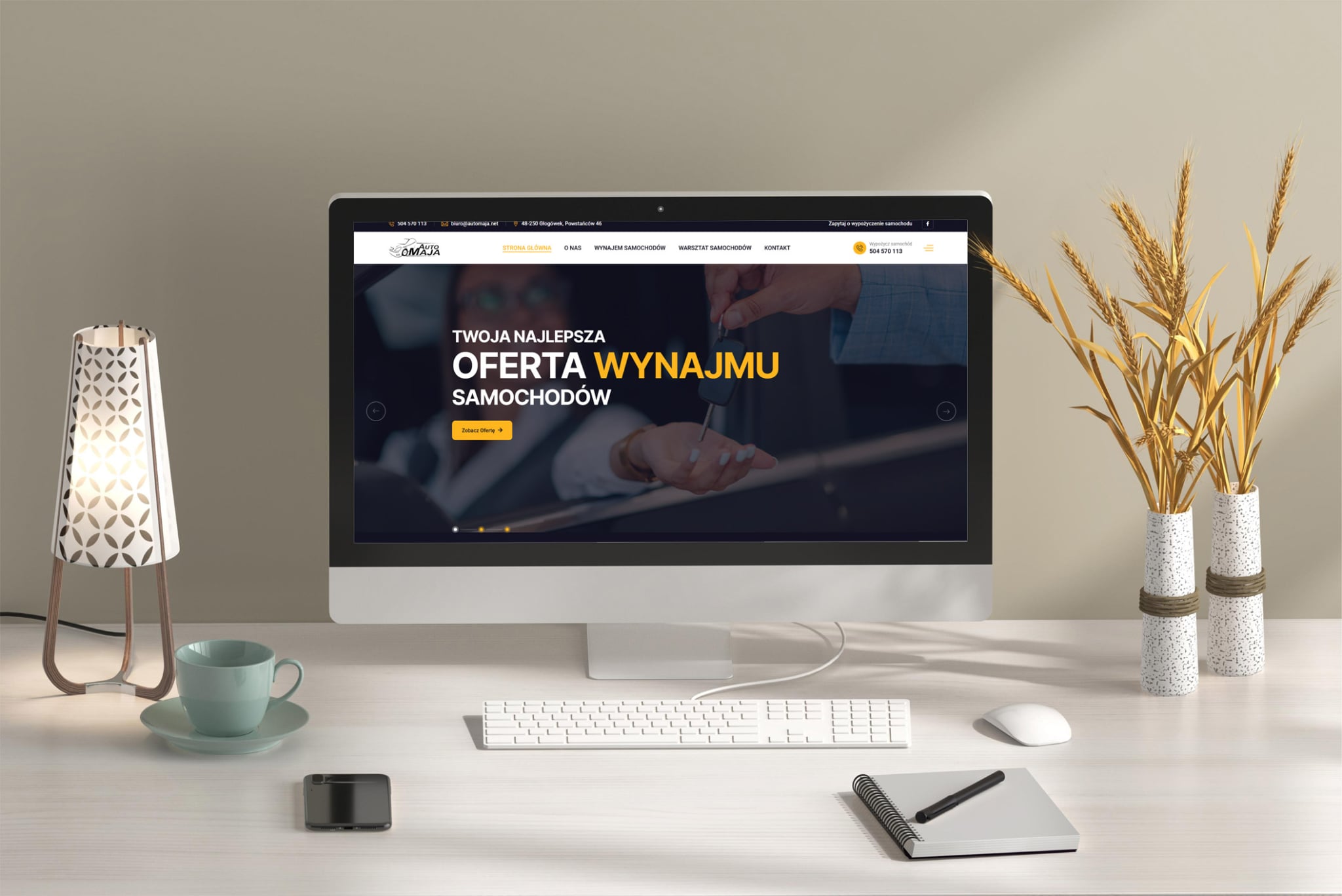 Nowa strona dla firmy AutoMaja z Głogówka – widok zrealizowanej strony internetowej 2