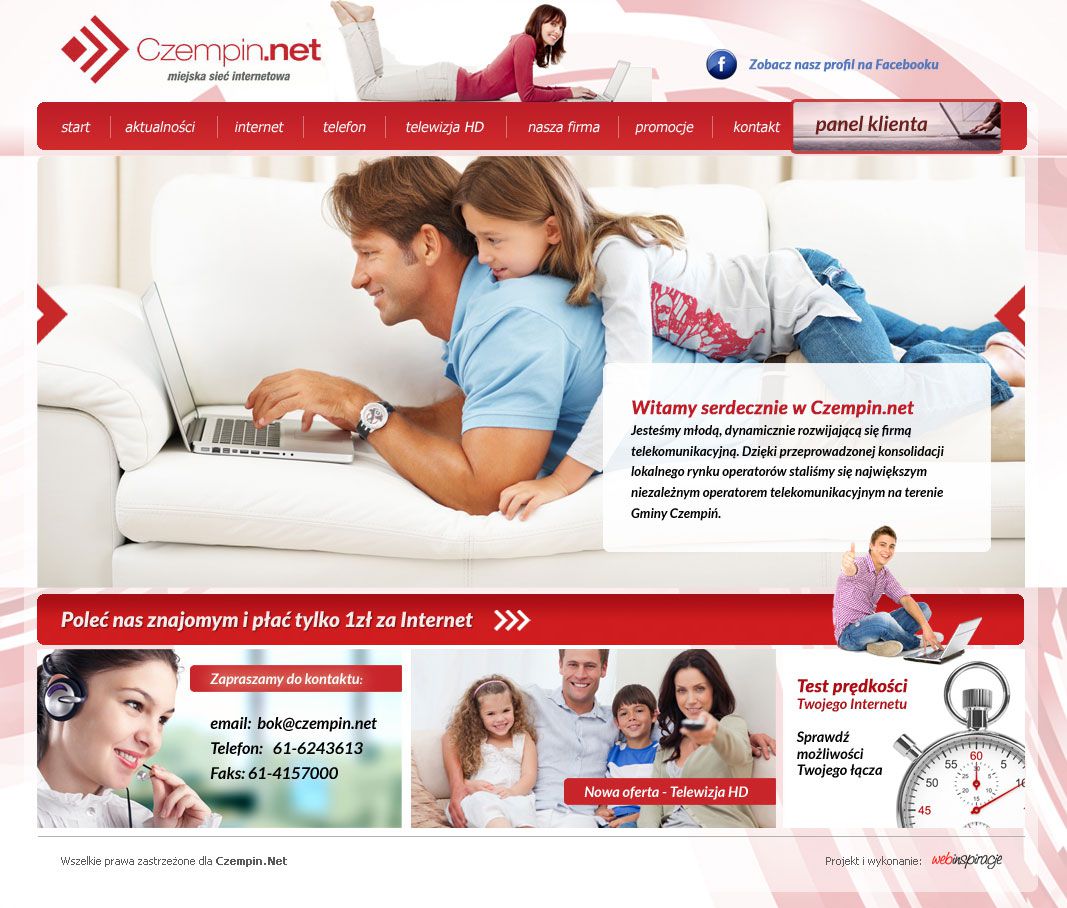 Czempin.Net – widok zrealizowanej strony internetowej