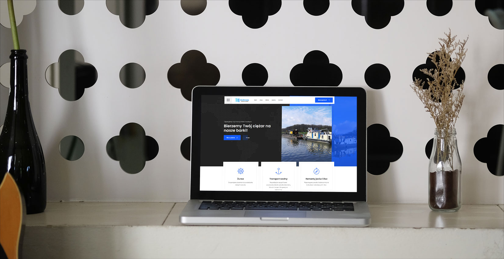 Goltrans - transport wodny – widok zrealizowanej strony internetowej 1