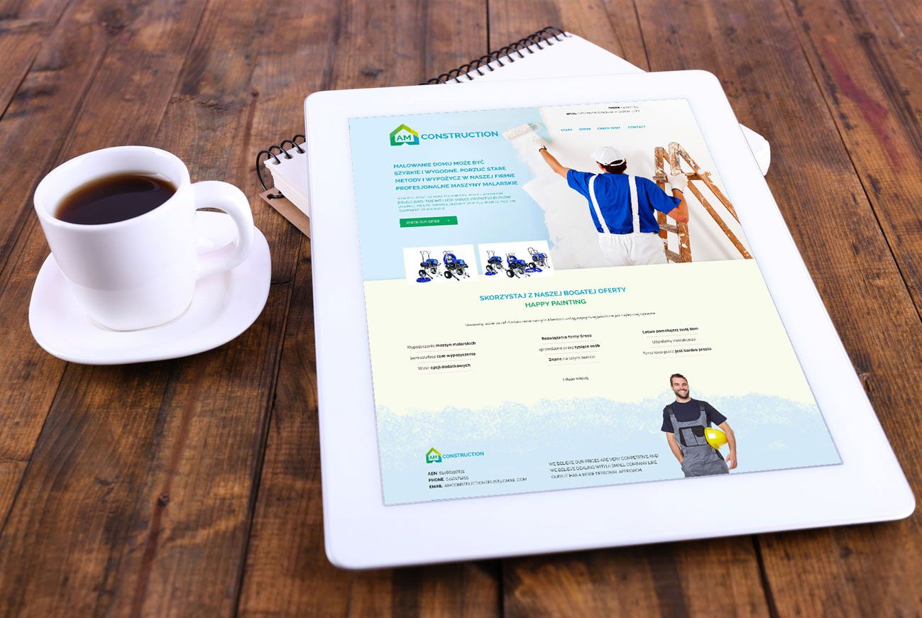Amconstructiontrust – widok zrealizowanej strony internetowej 2
