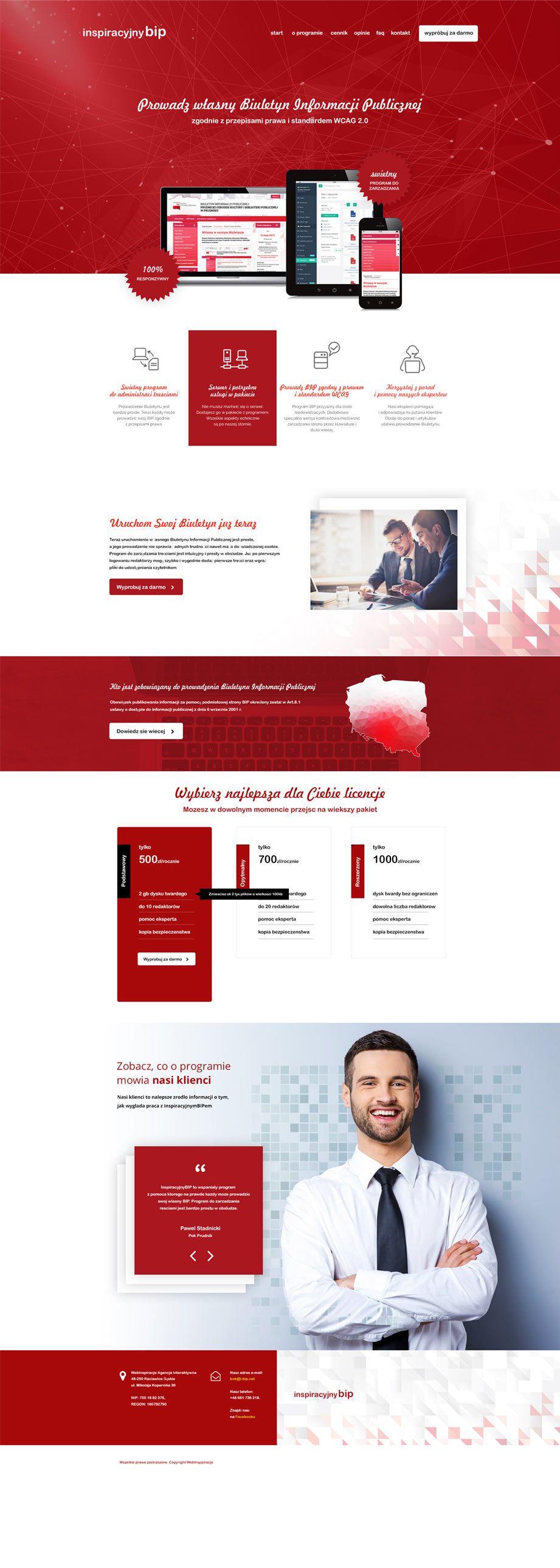 Inspiracyjny BIP – widok zrealizowanej strony internetowej