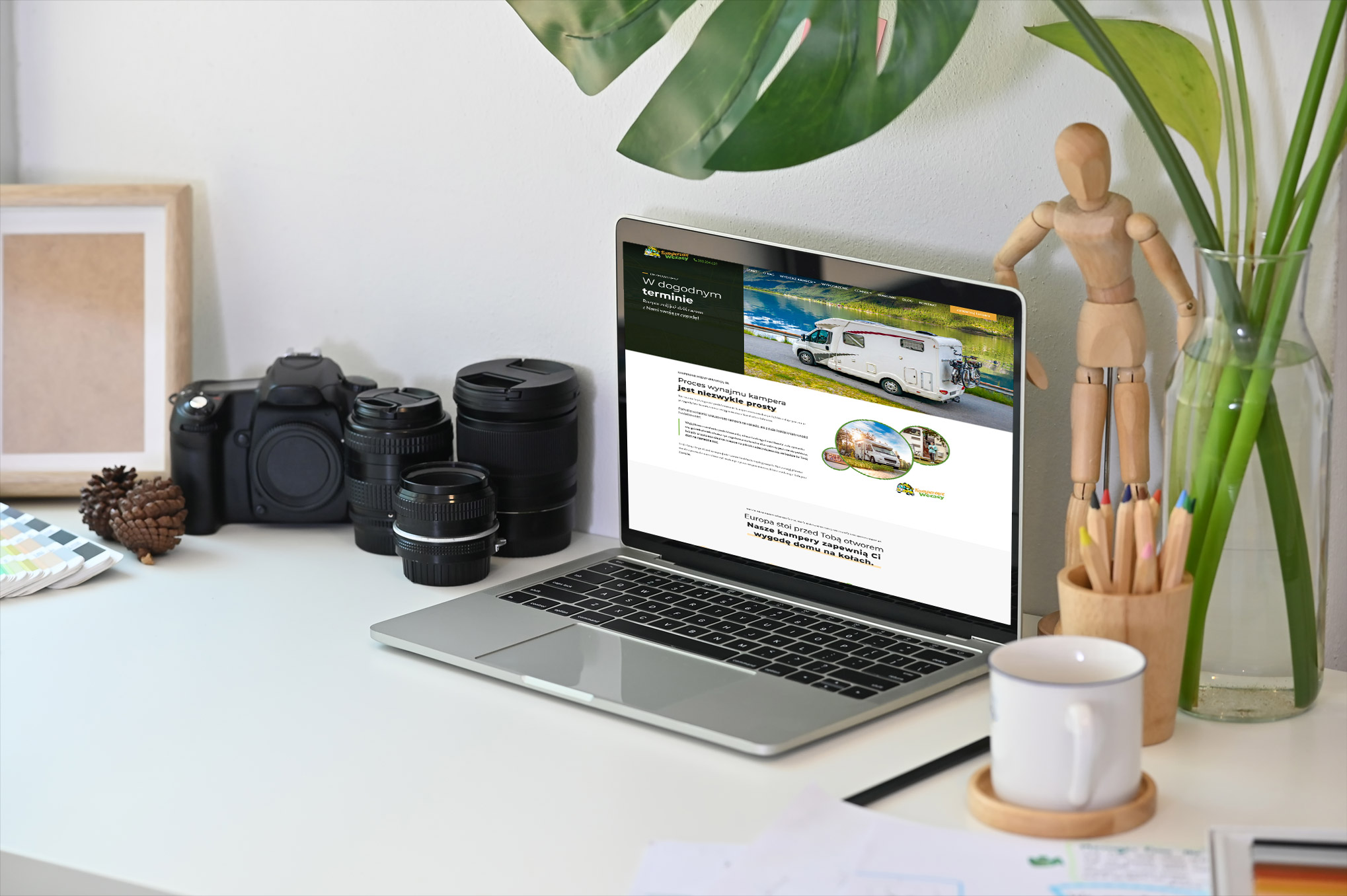 Kamperowe Wczasy - wynajem kamperów – widok zrealizowanej strony internetowej 1