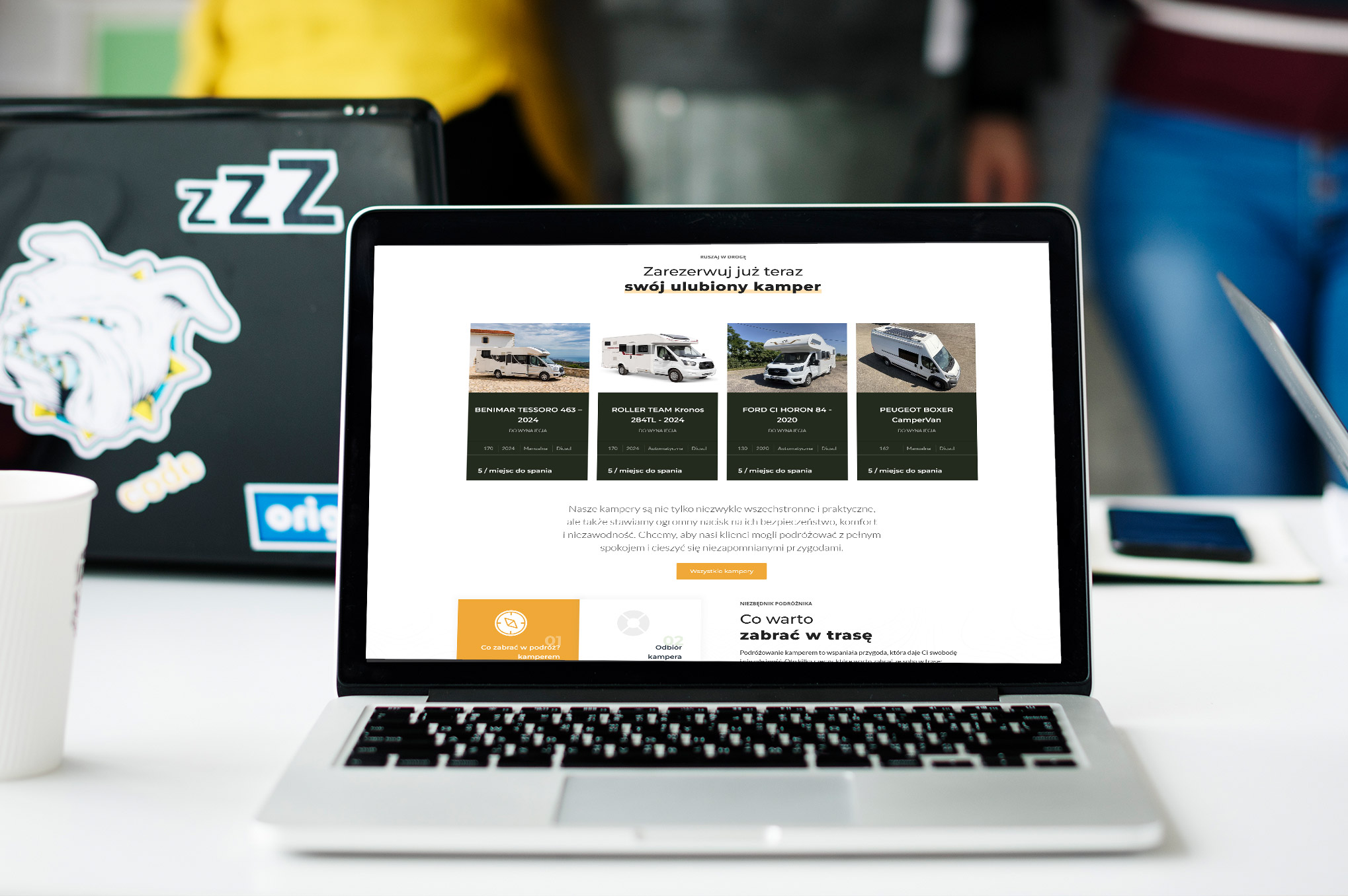 Kamperowe Wczasy - wynajem kamperów – widok zrealizowanej strony internetowej 2