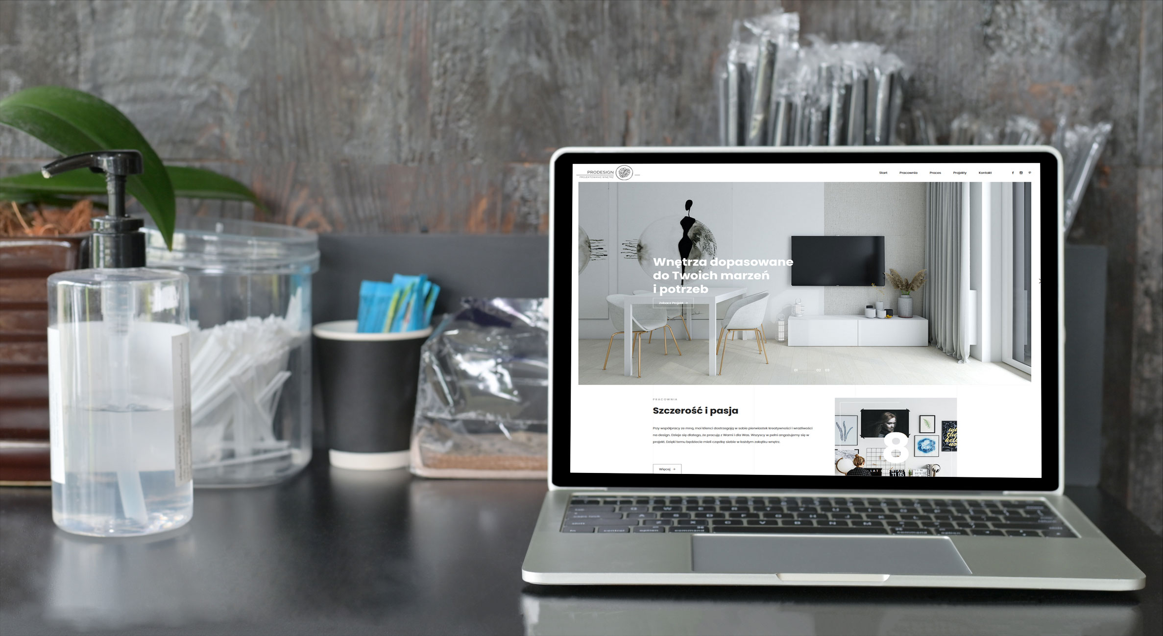 ProDesign - projektowanie wnętrz – widok zrealizowanej strony internetowej 1