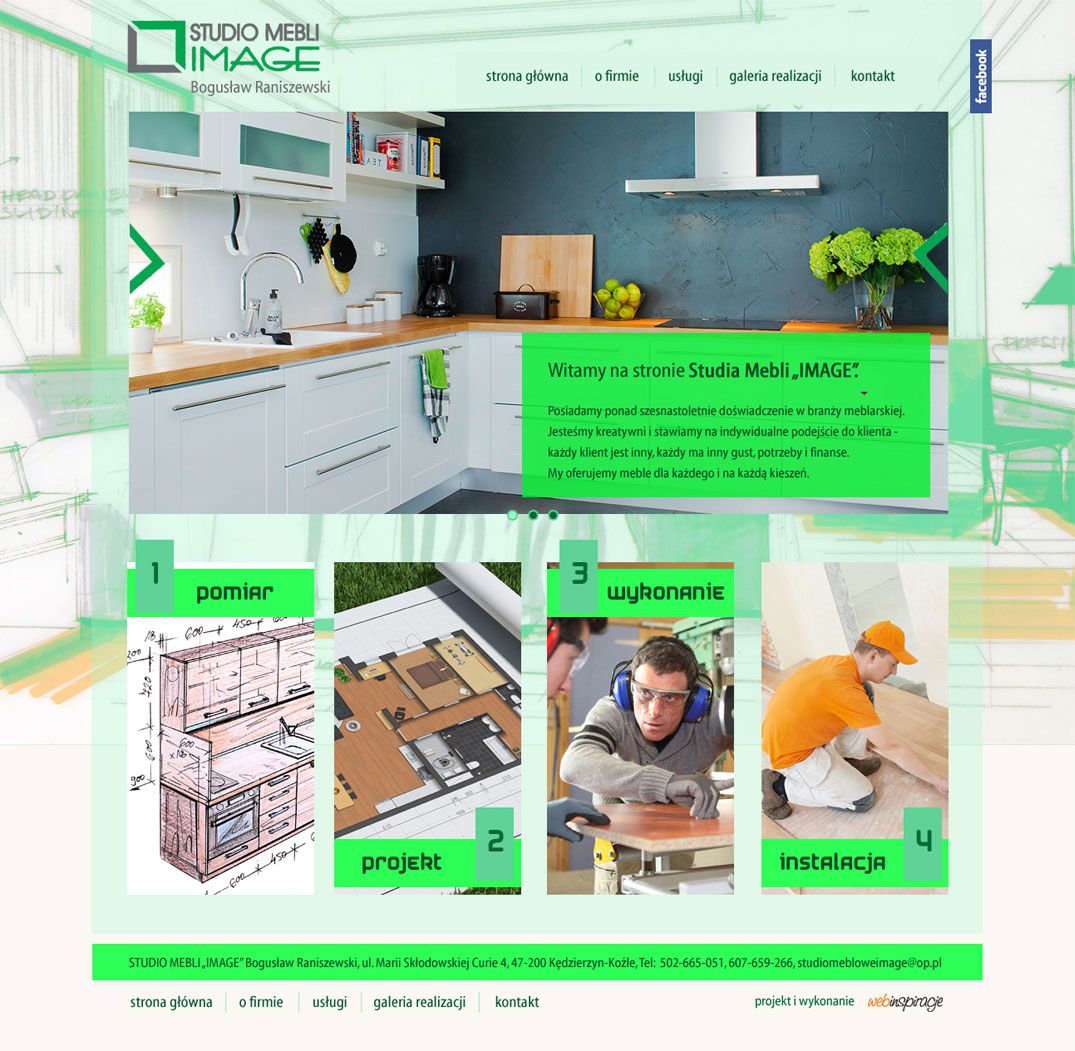 Studio Mebli IMAGE – widok zrealizowanej strony internetowej