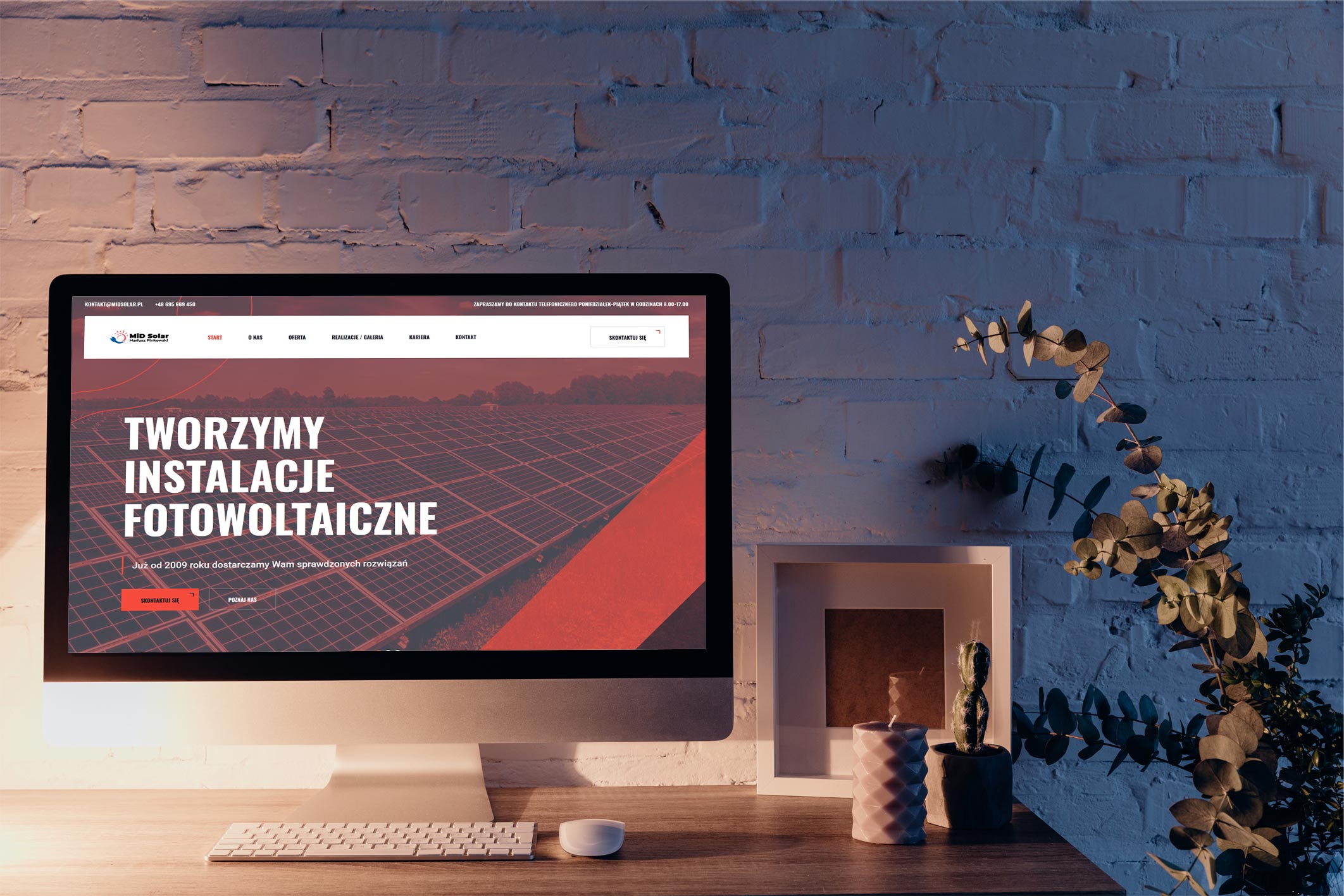 MiD Solar – widok zrealizowanej strony internetowej 1