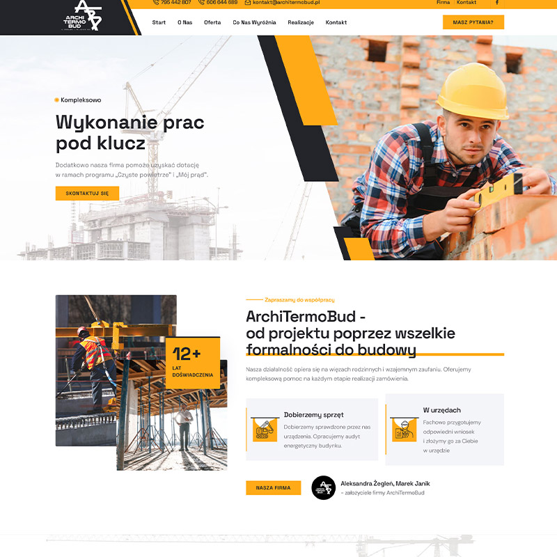 Strona internetowa ArchiTermoBud - od projektu poprzez wszystkie formalności budowy
