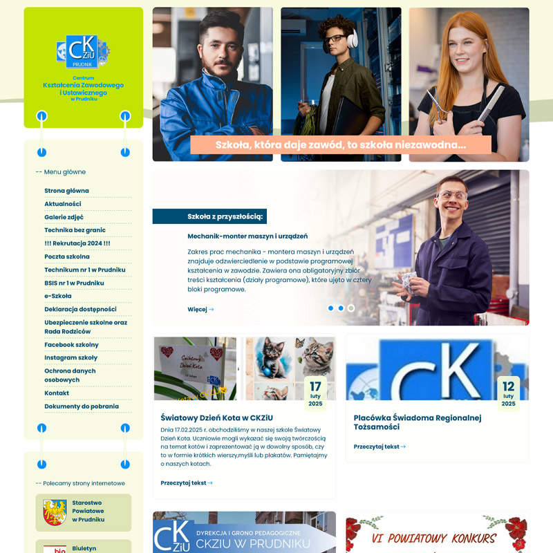 Strona internetowa Nowa strona i BIP dla Centrum Kształcenia Zawodowego i Ustawicznego w Prudniku