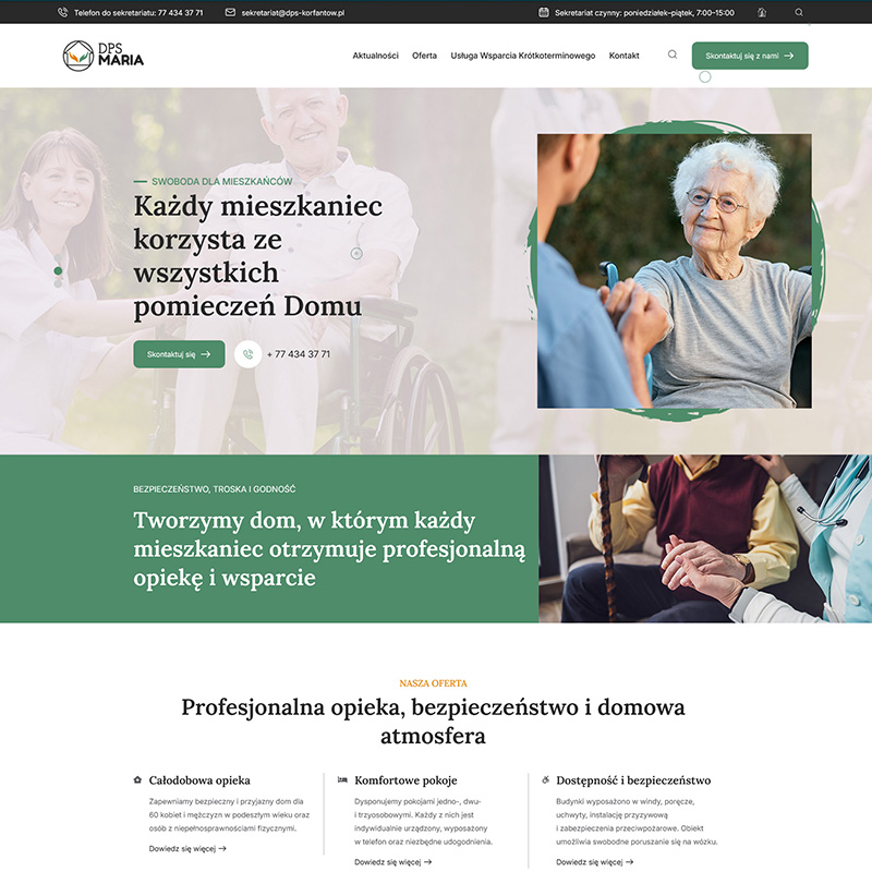 Strona internetowa Strona WWW dla DPS Korfantów