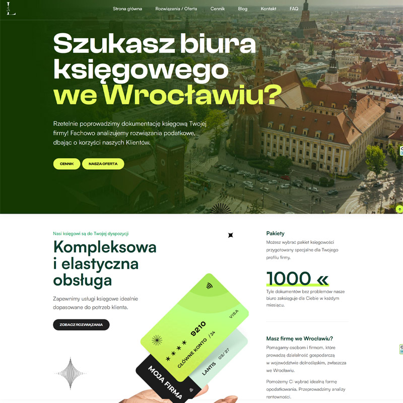 Strona internetowa Lantis Biuro Rachunkowe