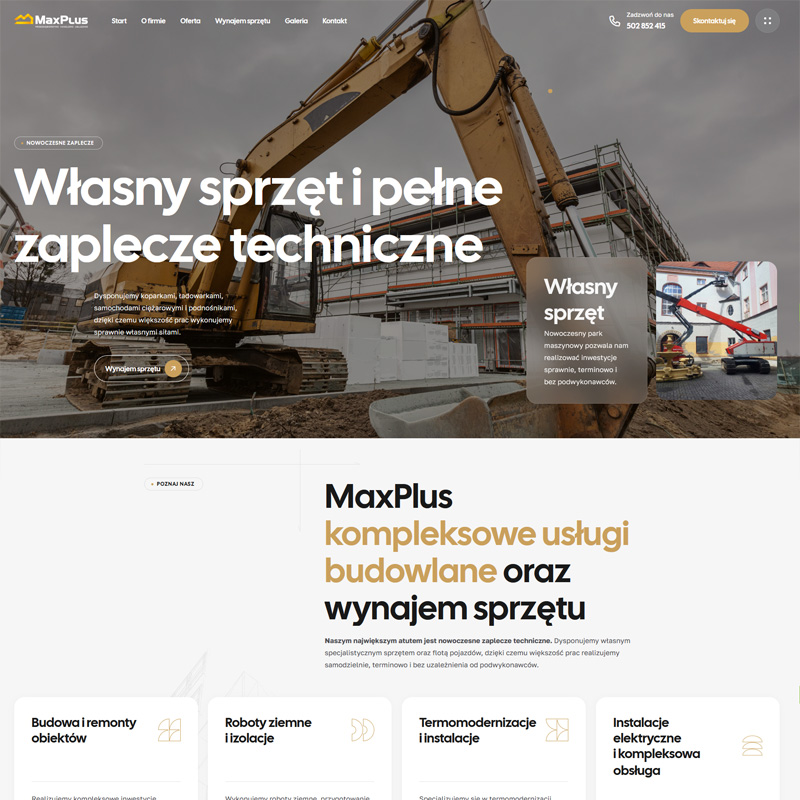 Strona internetowa Nowoczesna strona WWW dla firmy budowlanej