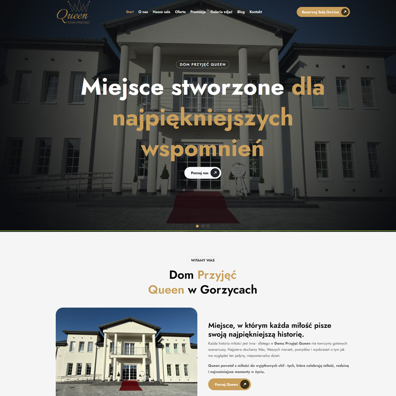 Strona internetowa Nowa strona WWW z systemem rezerwacji sali on-line