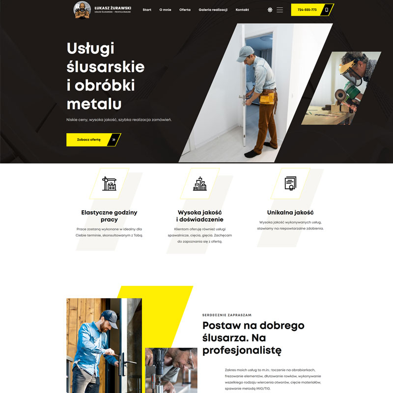 Strona internetowa Usługi ślusarskie u Łukasza Żurawskiego
