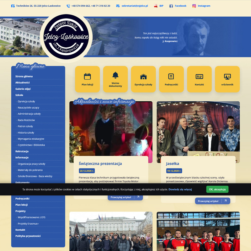 Strona internetowa Nowa strona dla szkoły