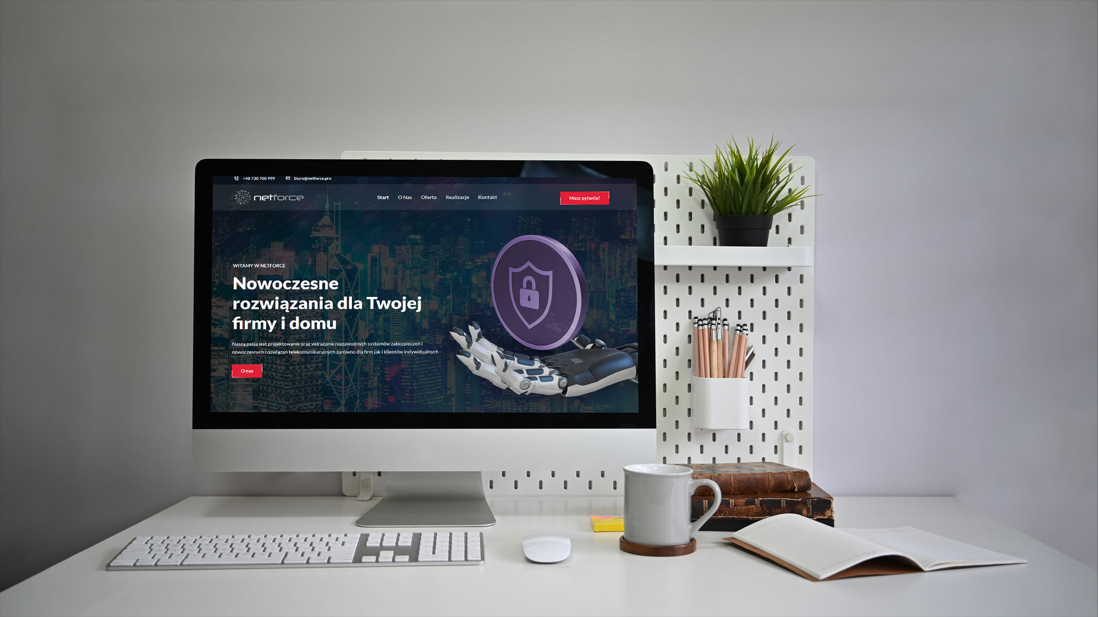 NETFORCE - inteligentne systemy zabezpieczeń – widok zrealizowanej strony internetowej 1