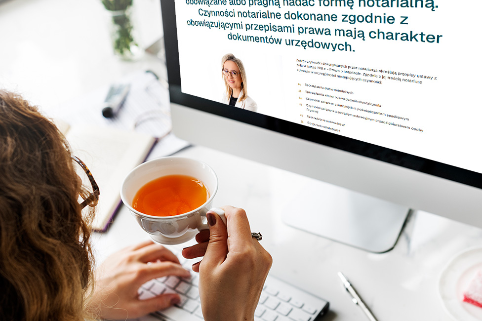 Nowoczesna strona WWW dla kancelarii notarialnej – widok zrealizowanej strony internetowej 2