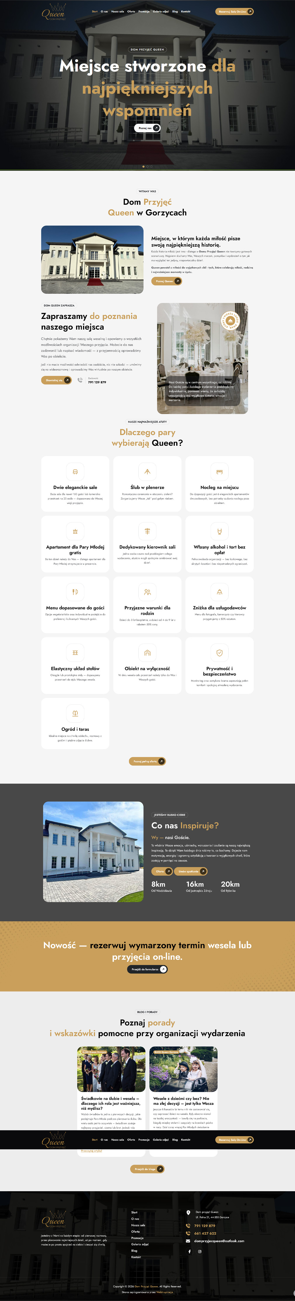 Nowa strona WWW z systemem rezerwacji sali on-line – widok zrealizowanej strony internetowej 3