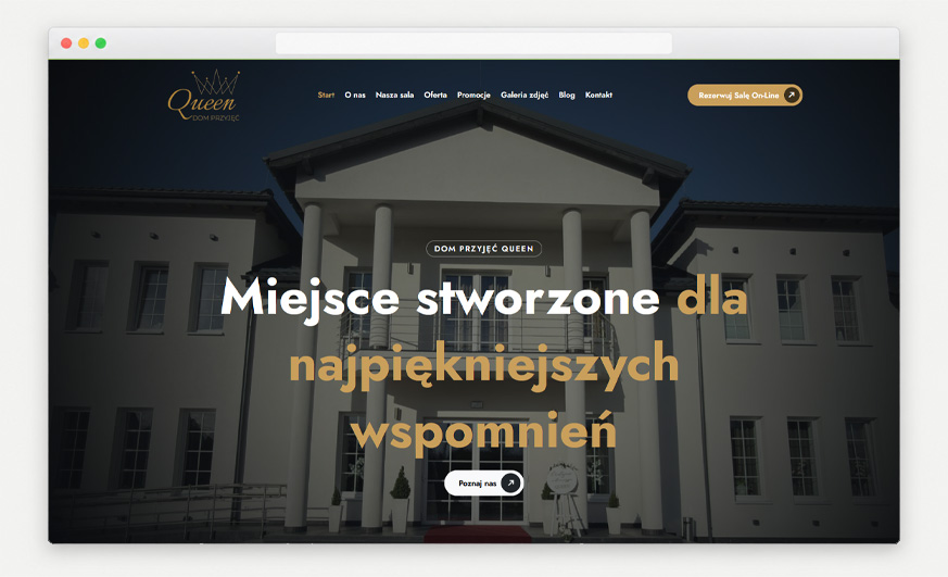 Strona internetowa Nowa strona WWW z systemem rezerwacji sali on-line – realizacja firmy WebInspiracje