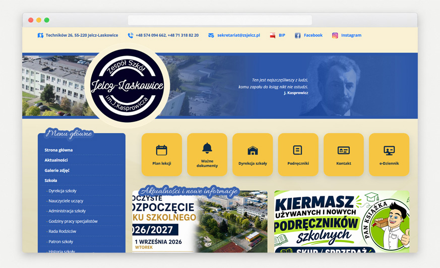 Strona internetowa Nowa strona dla szkoły – realizacja firmy WebInspiracje