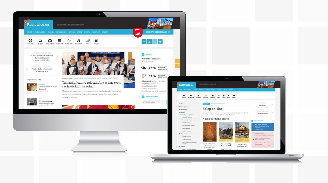 Raclawice.net - nowa strona – widok zrealizowanej strony internetowej 1