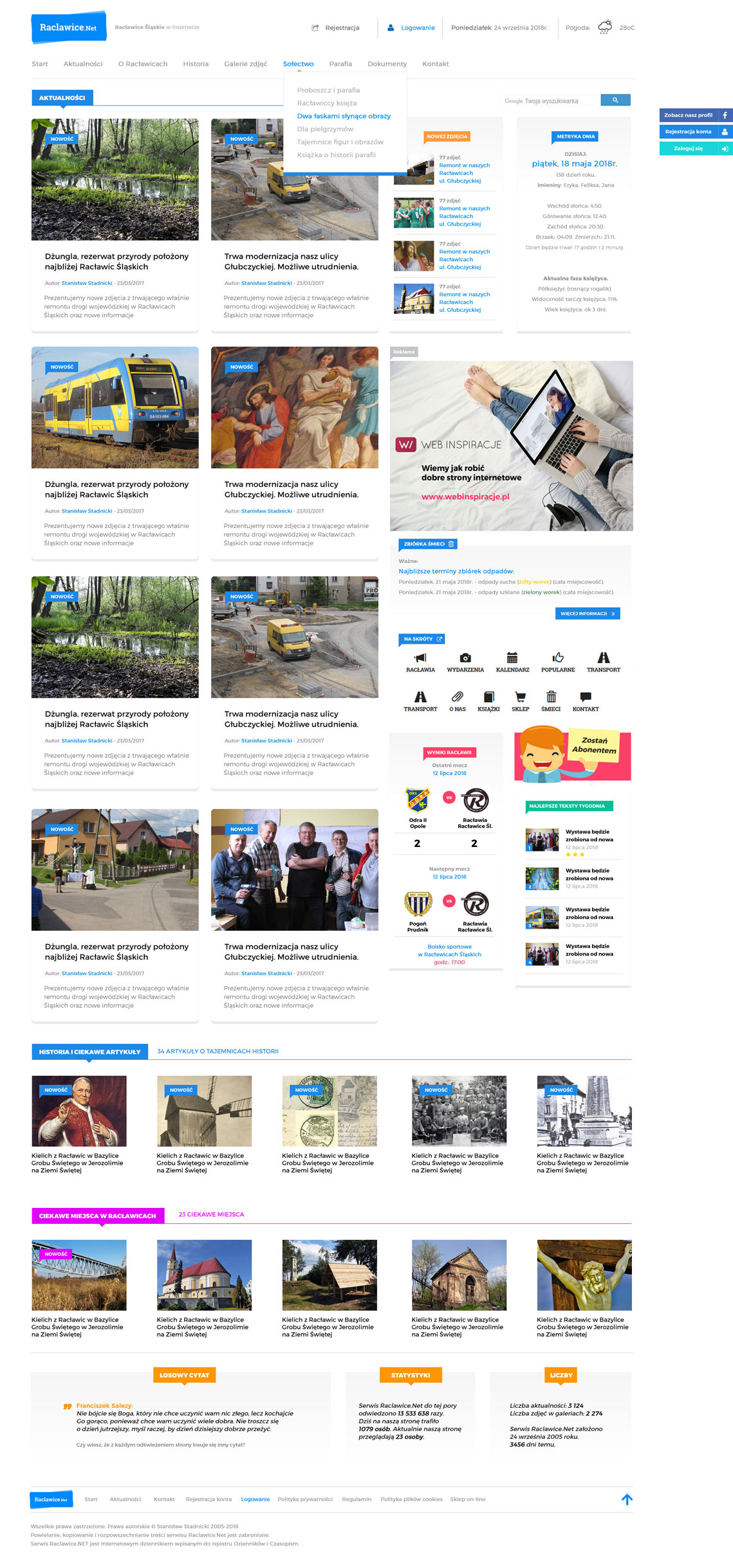 Racławice Śląskie w Internecie – widok zrealizowanej strony internetowej