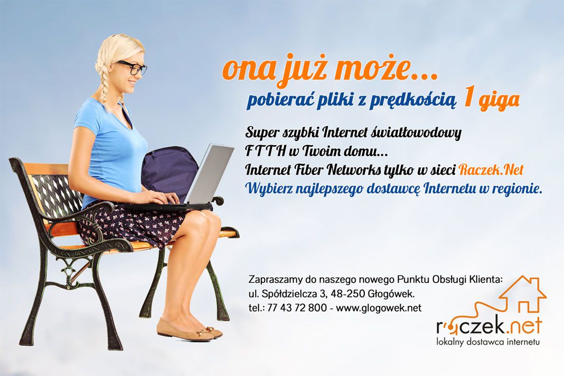 Raczek.Net, promocja w prasie – widok zrealizowanej strony internetowej 1