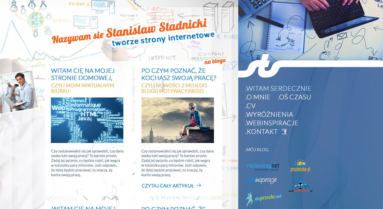 Stanisław Stadnicki - strona domowa – widok zrealizowanej strony internetowej