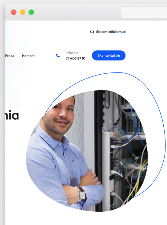 Realizacja strony internetowej „Nowa strona WWW dla firmy serwisu telekomunikacyjnego” wykonana przez WebInspiracje
