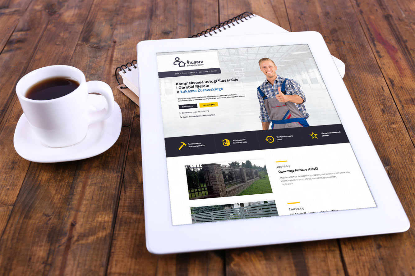Tani ślusarz – widok zrealizowanej strony internetowej