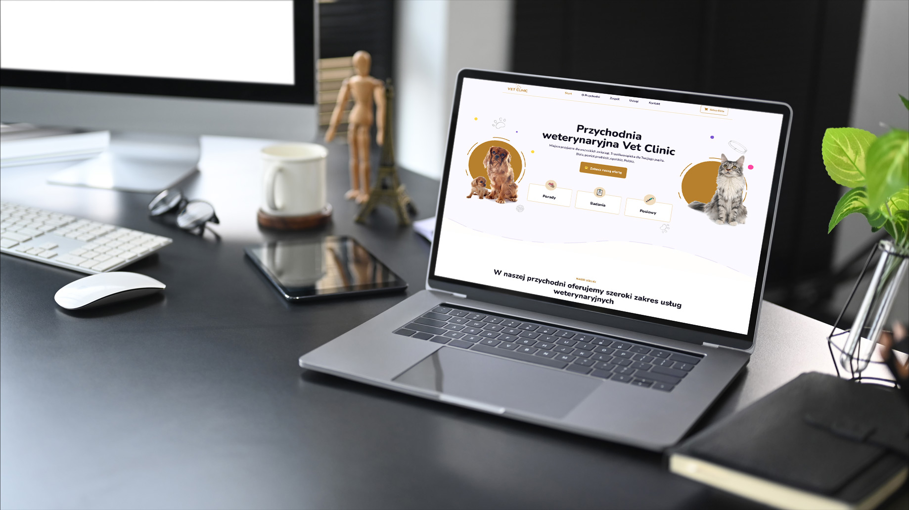 Przychodnia weterynaryjna Vet Clinic w Białej – widok zrealizowanej strony internetowej 3