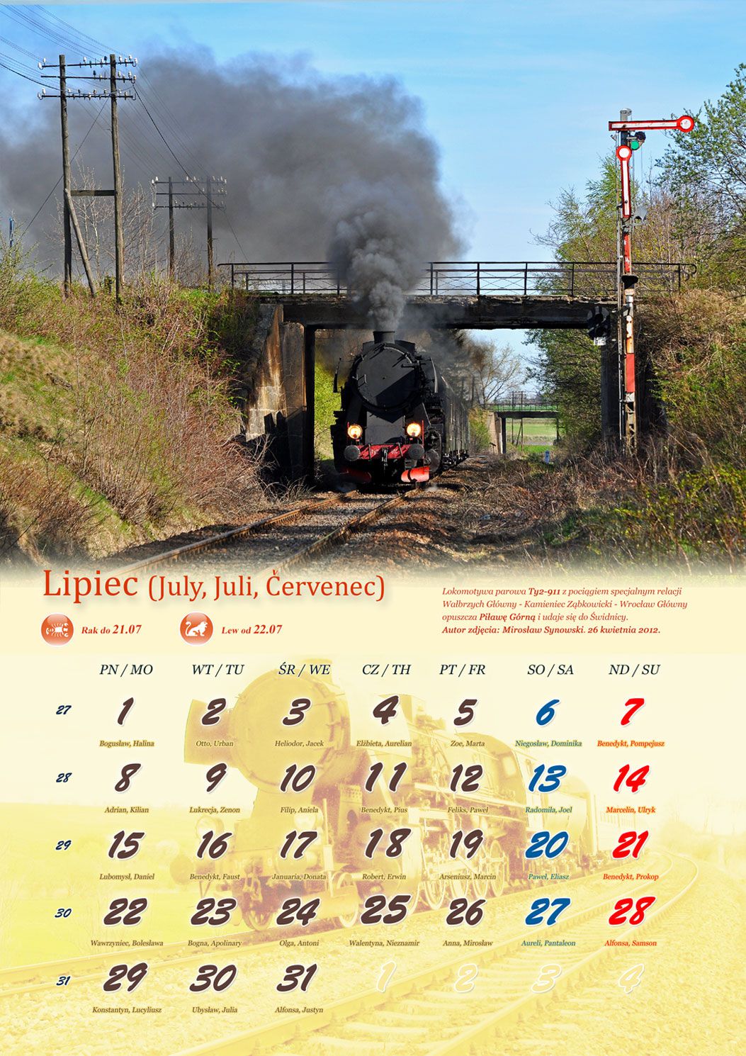 Realizacja stony WWW Kalendarz Kolej Podsudecka 2013