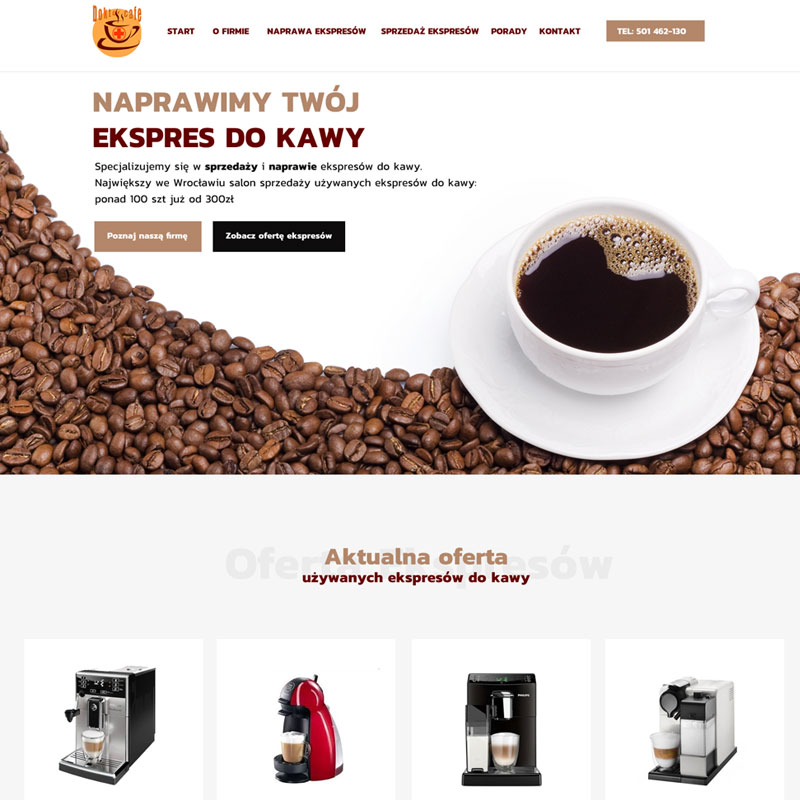 Miniatura strony www: Doktor Cafe - Naprawa ekspresów do kawy