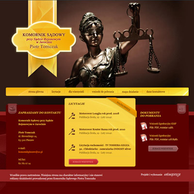 Miniatura strony www: Komornik Sądowy przy Sądzie Rejonowym w Jarocinie