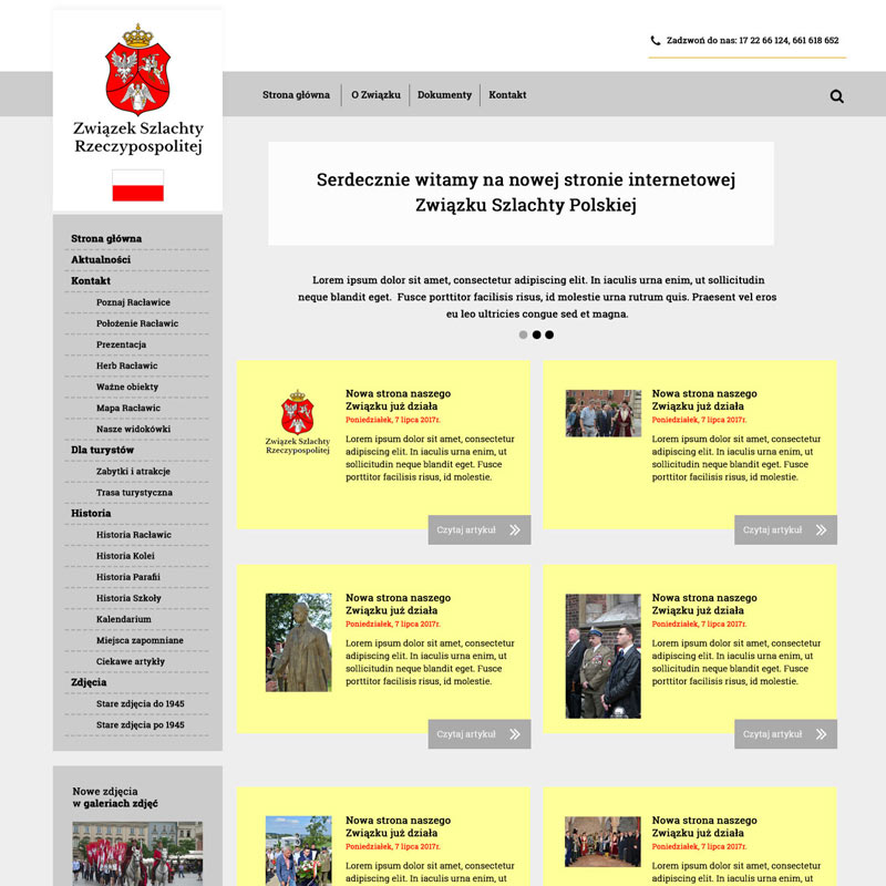 Miniatura strony www: Związek Szlachty Rzeczypospolitej